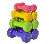 HOMCOM Set Pesi da Palestra con Design Esagonale in Acciaio e PU Multicolore