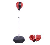 HOMCOM Set Punching Ball da Terra per Adolescenti con Guantoni e Pompa, Altezza Regolabile da 126-144 cm