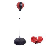 HOMCOM Set Punching Ball da Terra per Adolescenti con Guantoni e Pompa, Altezza Regolabile da 125-145 cm