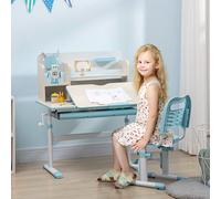 HOMCOM Set Scrivania e Sedia per Bambini Regolabili, Tavolo per Bambini Inclinabile a 60° con Cassetto, Ripiani e Portapenne, Età 3+ Anni, Rosa Scopri questo set di scrivania e sedia per bambini HOMCO