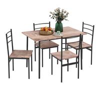 HOMCOM Set Tavolo e Sedie Salvaspazio 5pz con Tavolo Rettangolare Sedie Moderne