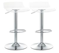 HOMCOM Sgabelli da Bar Altezza Regolabile 39x39x67-87 cm Trasparente