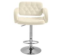 HOMCOM Sgabello Alto da Bar con Schienale e Braccioli Altezza Regolabile