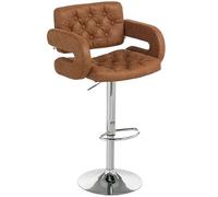 HOMCOM Sgabello Bar con Altezza Regolabile con Seduta Morbida Marrone