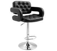 HOMCOM Sgabello Bar con Altezza Regolabile con Seduta Morbida Nero