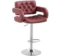 HOMCOM Sgabello Bar con Altezza Regolabile con Seduta Morbida Rosso Vino
