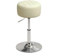 HOMCOM Sgabello Bar in Pelle PU con Altezza Regolabile, Seduta Morbida Spessa, Girevole a 360°, per Penisola, Bianco Aosom Italy