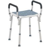 HOMCOM Sgabello da Doccia ad Altezza Regolabile con Braccioli Multicolore