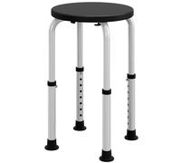 HOMCOM Sgabello da Doccia Antiscivolo e Regolabile su 8 Livelli Nero