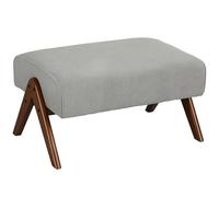 HOMCOM Sgabello da salotto Sgabello basso rivestito in velluto a coste Ottomana rettangolare con seduta imbottita e gambe in legno per soggiorno camera da letto Grigio chiaro