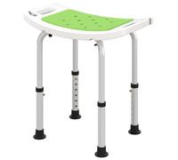 HOMCOM Sgabello Doccia in Alluminio e Plastica Antiscivolo, 6 Altezze Verde