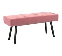 HOMCOM Sgabello multifunzionale Sgabello da letto Panca da letto moderna con piedini in acciaio e seduta imbottita Portata 120 kg per ingresso corridoio 100x36x45 cm Rosa