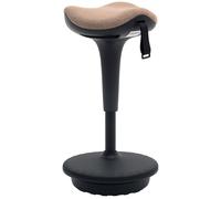 HOMCOM Sgabello oscillante, seduta regolabile, girevole, ergonomico, 34 x 34 x 68,5-83,5 cm, Marrone