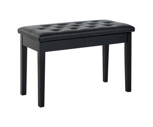 HomCom Sgabello Panchetta Panchina Sedia per Pianoforte con vano portaoggetti, Nero, Sgabelli Imbottiti 75x35x50 cm