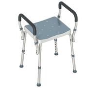 HOMCOM Sgabello per Doccia ad Altezza Regolabile con Braccioli Grigio