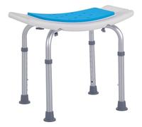 HOMCOM Sgabello per Doccia da Bagno in Lega di Alluminio e Plastica Antiscivolo, Altezza Regolabile 6 Livelli 39-51cm Aosom