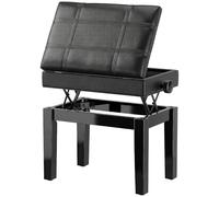 HOMCOM Sgabello per Pianoforte Altezza Regolabile 63x35x46-56cm Nero
