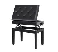 HOMCOM Sgabello per Pianoforte Altezza Regolabile e Vano Portaoggetti, Nero