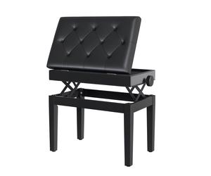 HOMCOM Sgabello per Pianoforte con Vano Contenitore e Altezza Regolabile, Nero Aosom