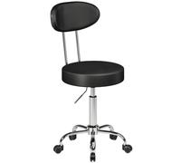 HOMCOM Sgabello Regolabile Girevole a 360° Ruote 35x41.5x88-100 cm Nero