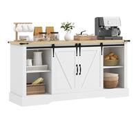 HOMCOM Sideboard 2 ante scorrevoli legno 150x40x72 cm Quercia bianca