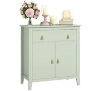 HOMCOM Sideboard mobile con cassetto e ripiano regolabile Verde chiaro | Design moderno, Maniglie in PU, Soggiorno, Sala da pranzo, Cucina