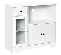 HOMCOM Sideboard Mobile per Microonde Vetrina 90x40x82cm Bianco Legno