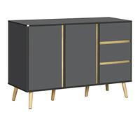 HOMCOM Sideboard moderno cucina 2 ante 3 cassetti Grigio scuro