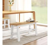 HOMCOM-Sitzbank-Kautschukholz-95L X 30W x 45H cm-Rovere