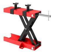 HOMCOM Sollevatore Moto in Acciaio Max 500kg, Cavalletto Alzamoto Pieghevole con Altezza Regolabile 9.5-40 cm e Manovella, Piattaforma da 45x15 cm, Rosso