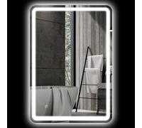 HOMCOM Specchiera Bagno 70x90 cm con Luce LED a 3 Temperature e Antiappannamento