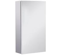 HOMCOM Specchiera Bagno con Contenitore in Acciaio con Anta, Mobile Bagno con Specchio e 2 Ripiani, 55x14x30cm