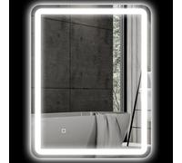 HOMCOM Specchiera Bagno Touch 70x100cm LED 3 Temperature e Antiappannamento
