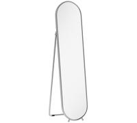 HOMCOM Specchio a Figura Intera da Terra con Supporto Pieghevole, Vetro e Metallo, 40x4x160 cm, Argento Aosom Italy