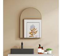 HOMCOM Specchio a muro arcuato da bagno 50x70cm Oro