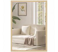 HOMCOM Specchio a Muro in Vetro e MDF con Ganci 40x60 cm, Color Legno