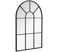 HOMCOM Specchio da Parete Moderno ad Arco, Specchio Camera da Letto a Muro con Cornice e Ganci, per Soggiorno e Ingresso, in Vetro e Metallo, 91x60 cm, Nero