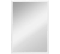 HOMCOM Specchio a Muro Rettangolare con Ganci, Specchio da Parete in Vetro e MDF, 50x70 cm, Bianco