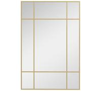 HOMCOM Specchio a Muro Stile Finestra, Specchiera Moderna per Soggiorno e Camera con Montaggio Verticale e Orizzontale, 90x60 cm, Oro