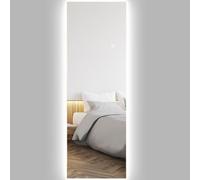 HOMCOM Specchio a tutta lunghezza con LED 40x120 cm Trasparente | Specchio da terra, specchio da parete, specchio a pavimento, per soggiorno, camera da letto, corridoio.