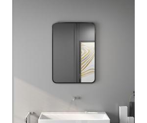 HOMCOM Specchio Bagno 50x70cm in Vetro Specchio da Parete Moderno Nero