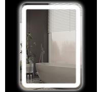 HOMCOM Specchio Bagno 70x90 cm con Luce LED a 3 Temperature e Antiappannamento