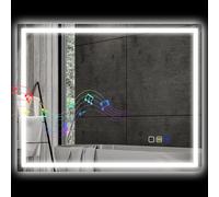 HOMCOM Specchio Bagno Antiappannante Illuminato con Speaker Bluetooth 80x100 cm