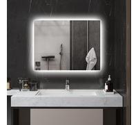 HOMCOM Specchio Bagno con Luce LED 80x60cm Retroilluminato Reversibile