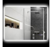 HomCom Specchio bagno LED 80x60x4 cm in vetro e lega di alluminio – Retroilluminato, Antiappannamento