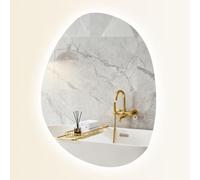HOMCOM Specchio Bagno con Luci LED a 3 Temperature, 70x50cm, IP44, Argento | Specchio da Parete Moderno, Retroilluminato Reversibile, Antiappannamento, Funzione Memory, Vetro Temperato