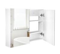 HOMCOM Specchio Bagno Contenitore Ante a Chiusura Ammortizzata Bianco
