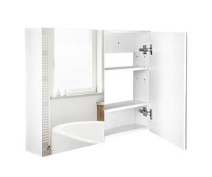 HOMCOM Specchio Bagno Contenitore Ante a Chiusura Ammortizzata Bianco