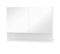 HOMCOM Specchio Bagno Contenitore con Luci a LED Armadietto 80x15x60cm