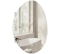 HOMCOM Specchio Bagno Contenitore Irregolare con Luce LED, 50x70cm Mobile Bagno con Specchio, Anta Soft Close, Dimmerabile a 3 Colori, Ripiani Regolabili, Antiappannamento, Funzione Memoria, Bianco